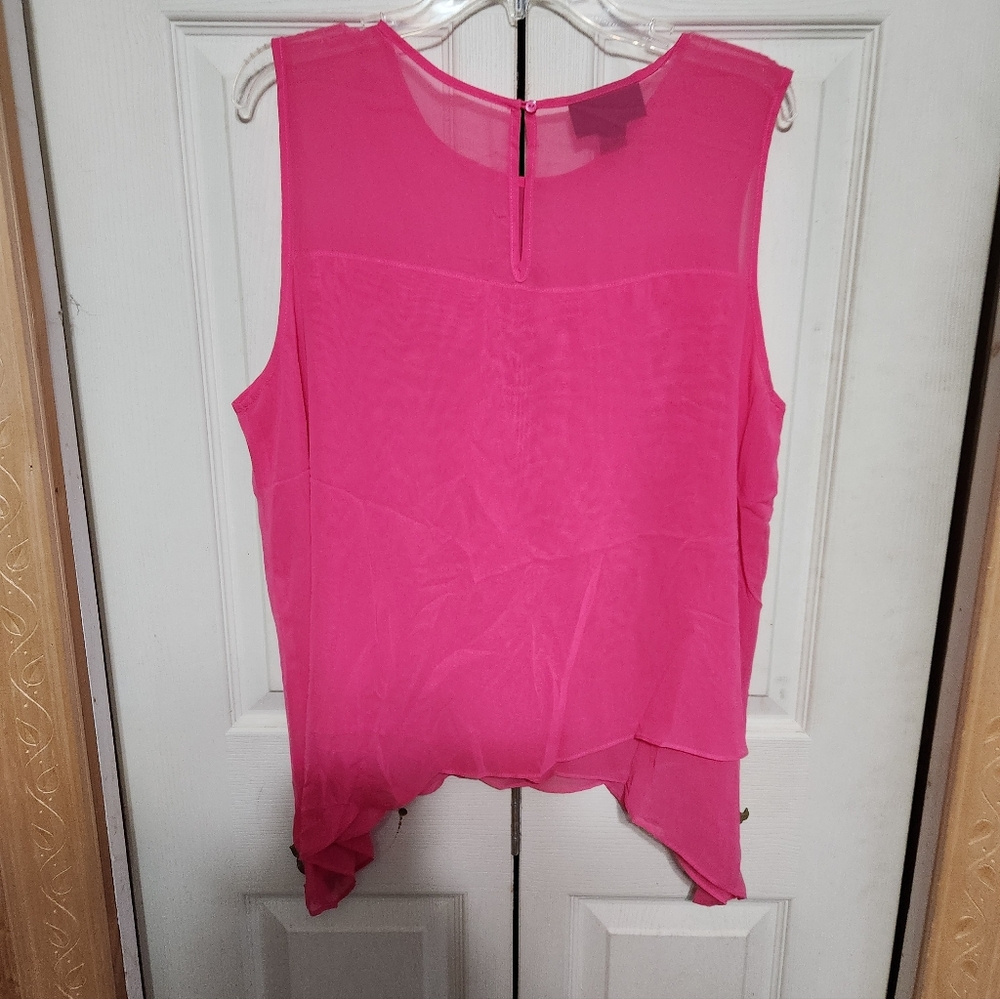 Attention Bright Pink Sleeveless Blouse - Picture 7 of 10